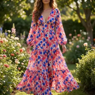 Viscoză RAYON POPLIN Poppys design A
