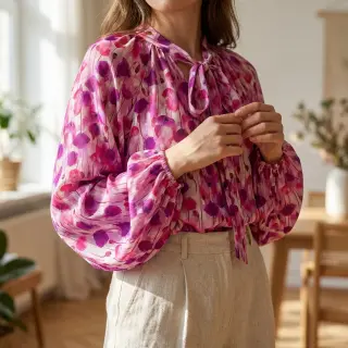 Viscoză RAYON POPLIN Poppys design B