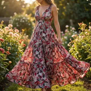 Viscoză RAYON POPLIN Floral design C