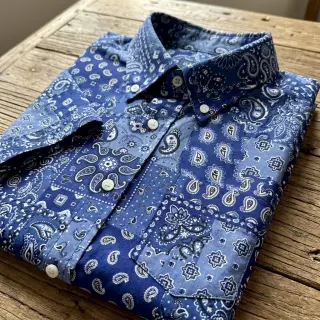 Țesătură din bumbac Farwest bleu