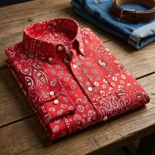 Țesătură din bumbac Farwest rouge