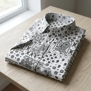 Țesătură din bumbac Kansas blanc noir