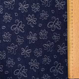 JEANS DENIM JACQUARD Flower dark blue