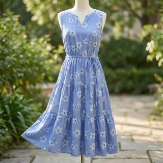 Țesătură din bumbac JEANS Chambre LUXURY JACQUARD Flowers jeans