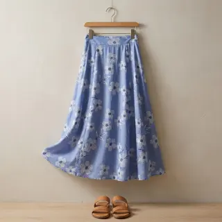 Țesătură din bumbac JEANS Chambre LUXURY JACQUARD Flowers jeans