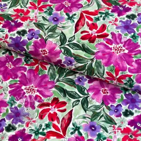 Viscoză RADIANCE Gentle flowers purple digital print