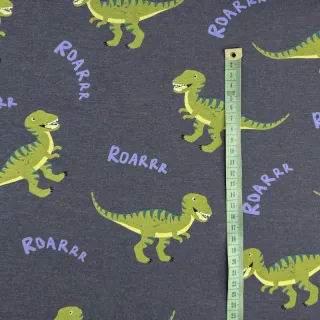 Tricot Dinosaurs indigo melange
