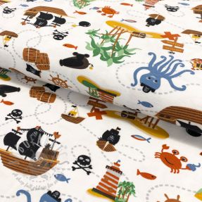 Tricot Pirates island white ORGANIC