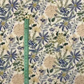 Tricot cu in Flowers ecru blue digital print