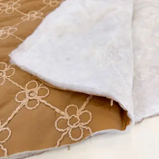 Material textil matlasat Flower design light brown