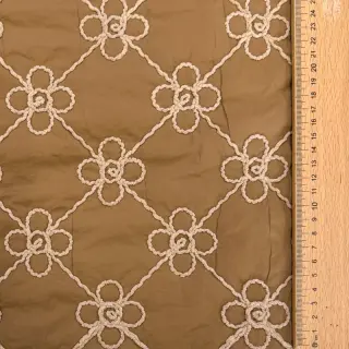 Material textil matlasat Flower design light brown