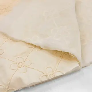 Material textil matlasat Flower design offwhite