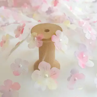 Tul pentru TUTU RETRO Flowers light pink