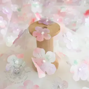 Tul pentru TUTU RETRO Flowers lavender