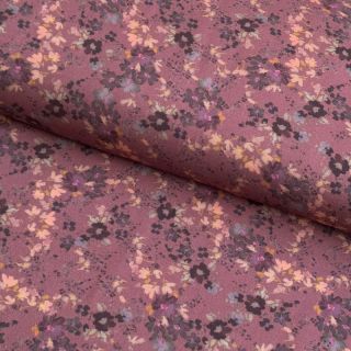 Viscoză ROSELLA STRETCH Tossed flowers rosewood digital print