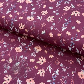 Țesătură din bumbac Flowers berry digital print