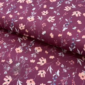 Țesătură din bumbac Flowers berry digital print