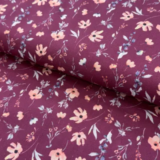 Țesătură din bumbac Flowers berry digital print
