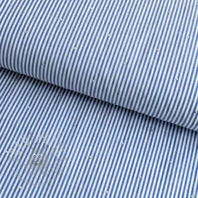 Țesătură din bumbac YARN DYED Stripes with studs blue