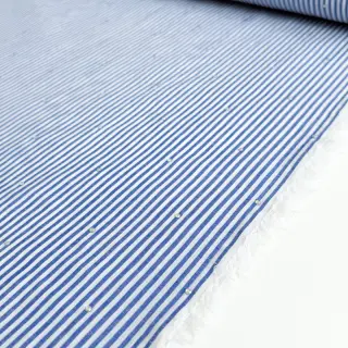 Țesătură din bumbac YARN DYED Stripes with studs blue