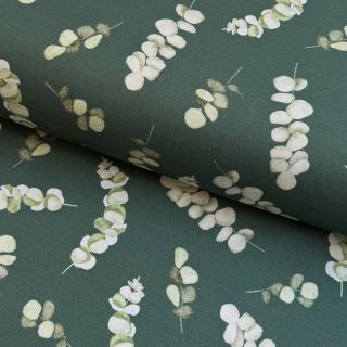 Țesătură decorativă Eucalyptus dark green digital print