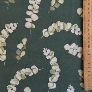 Țesătură decorativă Eucalyptus dark green digital print