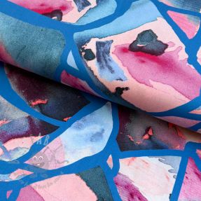 Țesătură din bumbac SATIN Resonate blue digital print