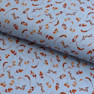 Mușelină Leaves field light blue