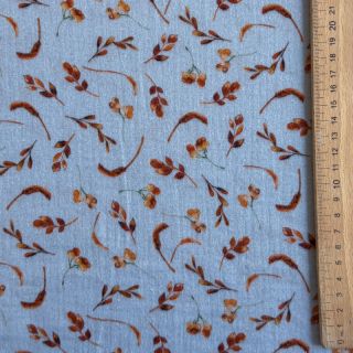 Mușelină Leaves field light blue