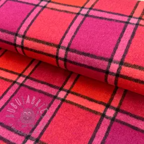 țesătură pentru costum de damă BRUSHED Check cerise