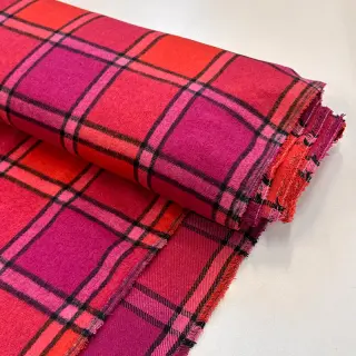 țesătură pentru costum de damă BRUSHED Check cerise
