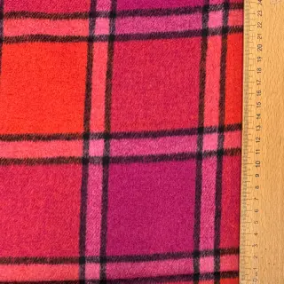 țesătură pentru costum de damă BRUSHED Check cerise