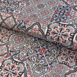 Țesătură decorativă Mozaic navy digital print