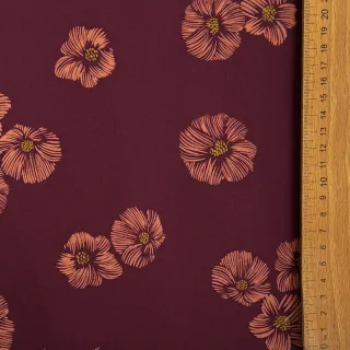 Softshell Flowers aubergine digital print