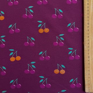 Tricot GLITTER Cherries berry