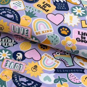 Tricot Patches and stripes lilac