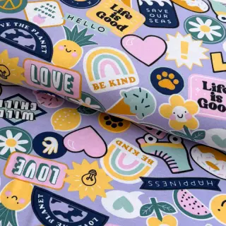 Tricot Patches and stripes lilac