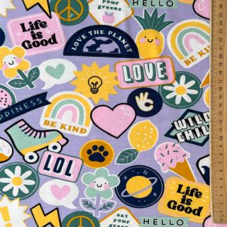 Tricot Patches and stripes lilac