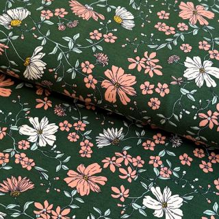 Tricot Flowers dark green