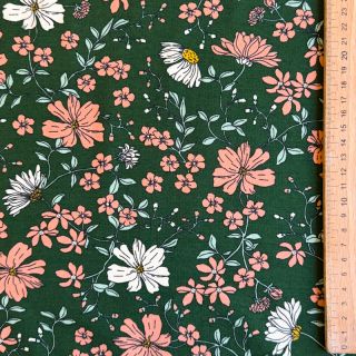 Tricot Flowers dark green