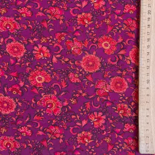 Viscoză POPLIN STRETCH Flowers fuchsia digital print