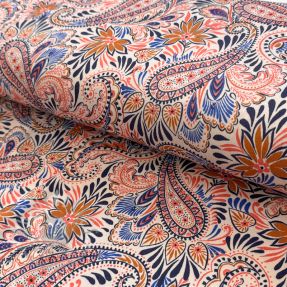 Tricot VISCOSE Paisley orange digital print