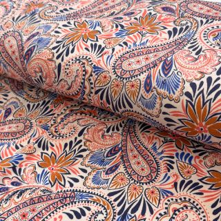 Tricot VISCOSE Paisley orange digital print