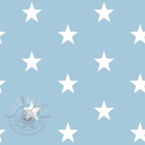 Țesătură din bumbac Stars light blue