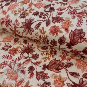 Tricot cu in Flowers cognac digital print