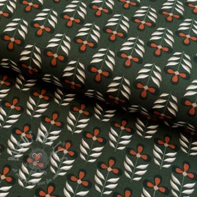 Țesătură decorativă Flowers old green