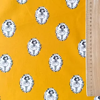 Țesătură din bumbac Arlequeen medailon ochre