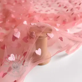 Tul pentru TUTU Flock shiny hearts old pink