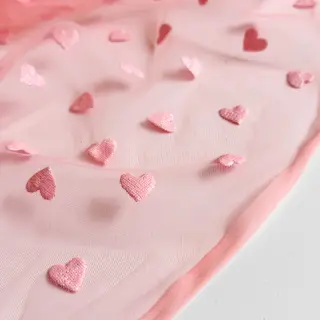 Tul pentru TUTU Flock shiny hearts old pink