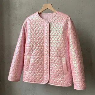 Material textil matlasat Fancy hearts light pink
